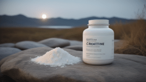 Jar of creatine at night