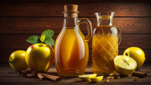 Pitcher of apple cider vinegar and lemon juice