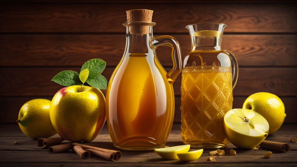 Pitcher of apple cider vinegar and lemon juice