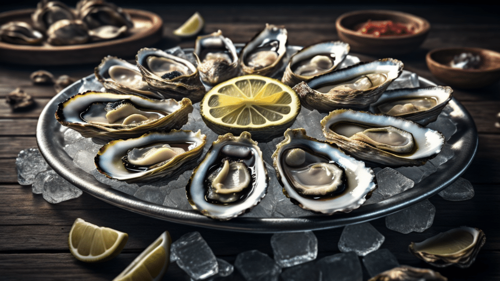 A plate of oysters